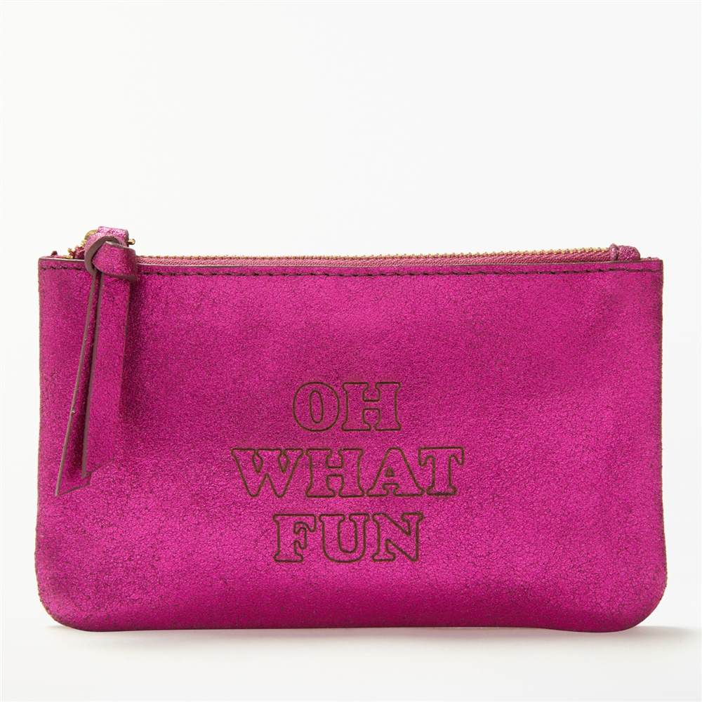 AND/OR Mila Slogans Leather Oh What Fun Coin Purse Pink Purses AND/OR Mila Slogans Leather Oh What Fun Coin Purse Pink Purses