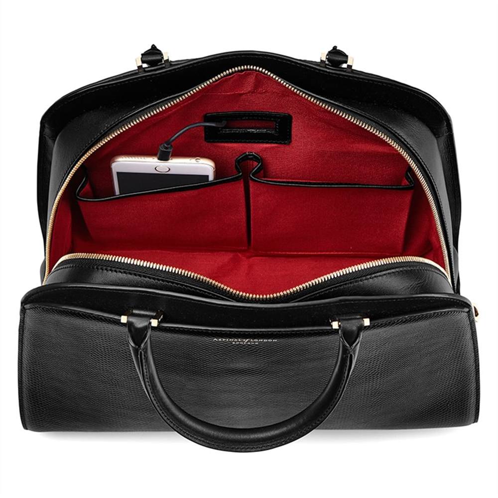 iconic ted baker : 43r2nifs2dAspinal of London Hepburn Leather Large Grab Bag Lizard Black Aspinal of London Handbags
