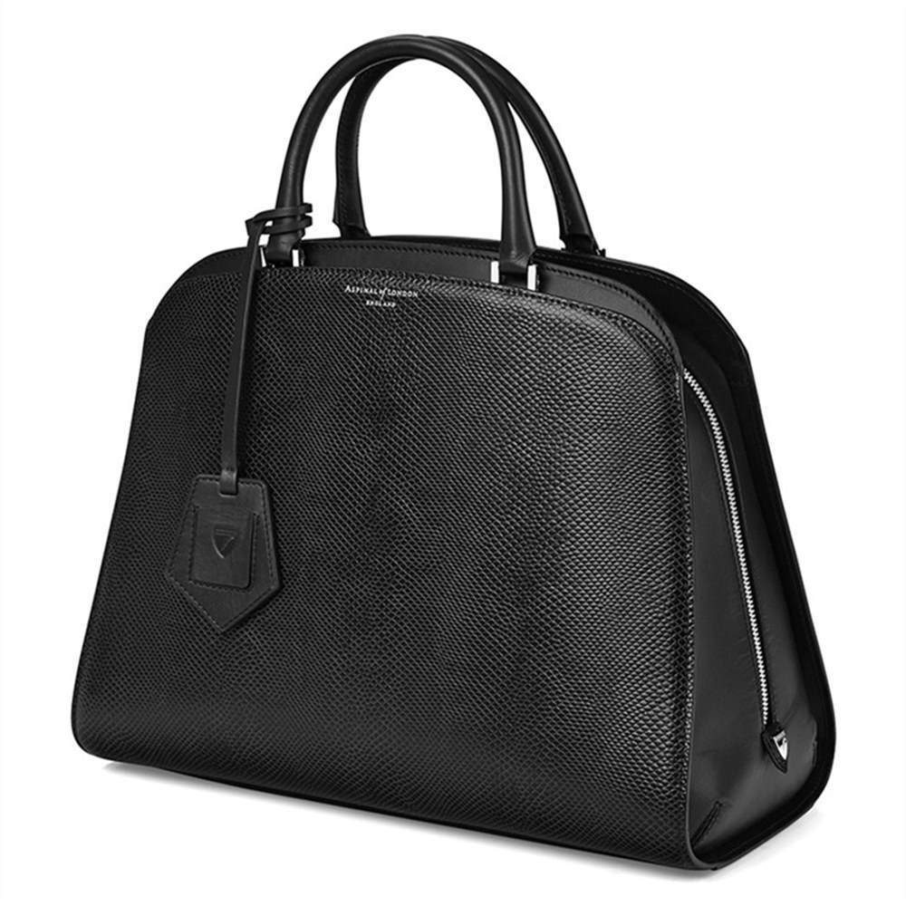 iconic ted baker : 43r2nifs2dAspinal of London Hepburn Leather Large Grab Bag Lizard Black Aspinal of London Handbags