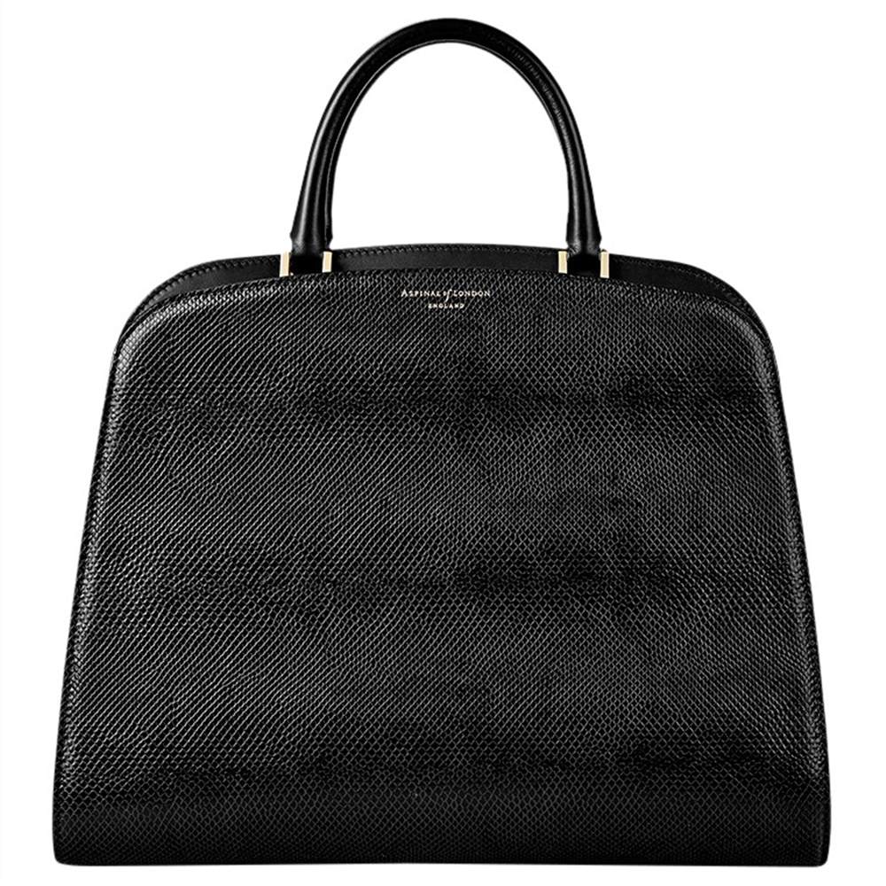 Aspinal of London Hepburn Leather Large Grab Bag Lizard Black Aspinal of London Handbags Aspinal of London Hepburn Leather Large Grab Bag Lizard Black Aspinal of London Handbags