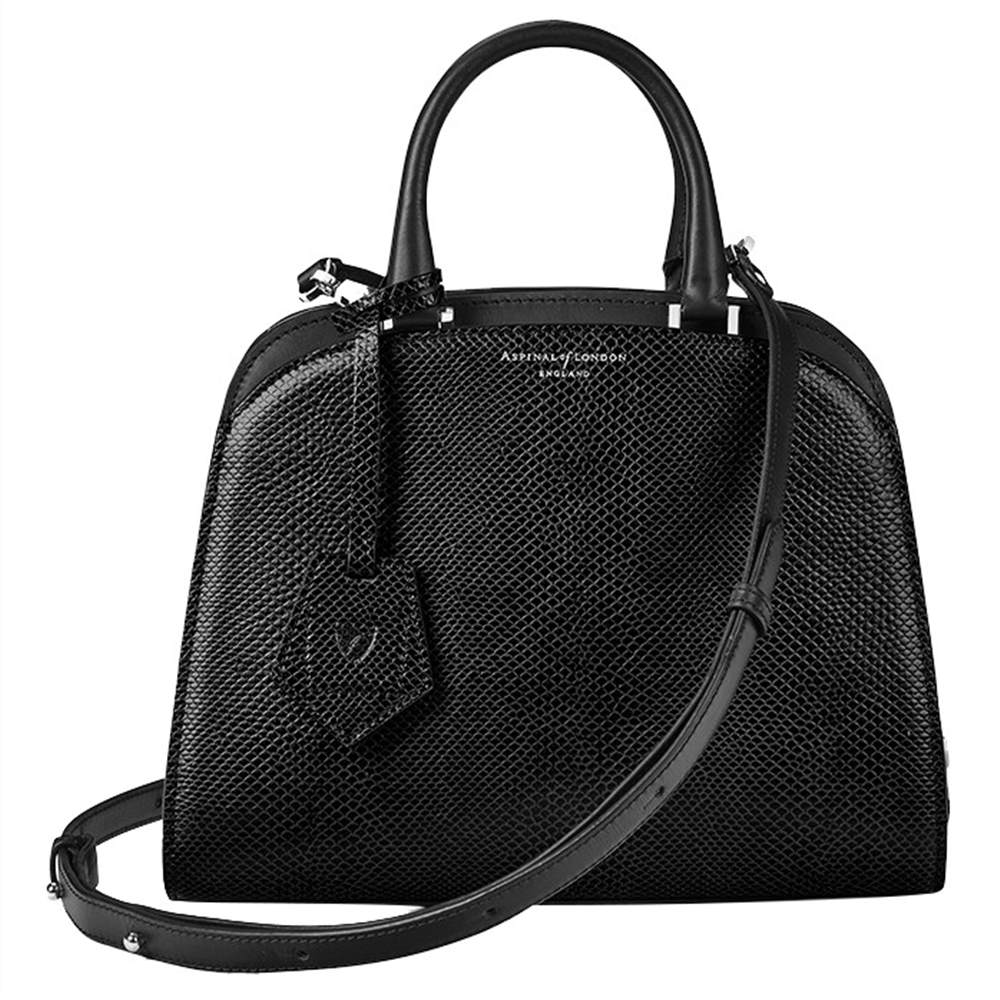 Aspinal of London Hepburn Leather Mini Grab Bag Lizard Black Aspinal of London Handbags Aspinal of London Hepburn Leather Mini Grab Bag Lizard Black Aspinal of London Handbags
