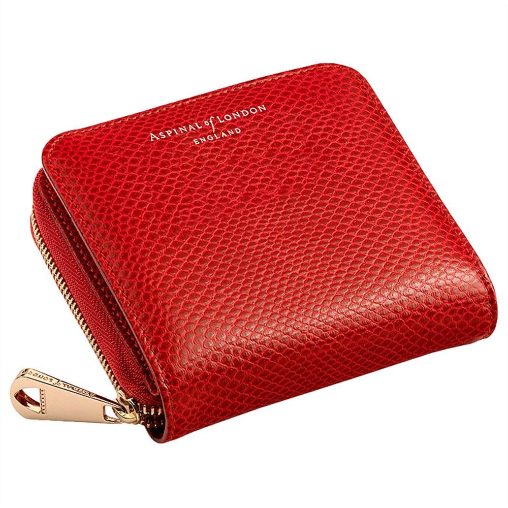 Aspinal of London Leather Continental Small Clutch PurseRed Lizard Aspinal of London Purses Aspinal of London Leather Continental Small Clutch PurseRed Lizard Aspinal of London Purses