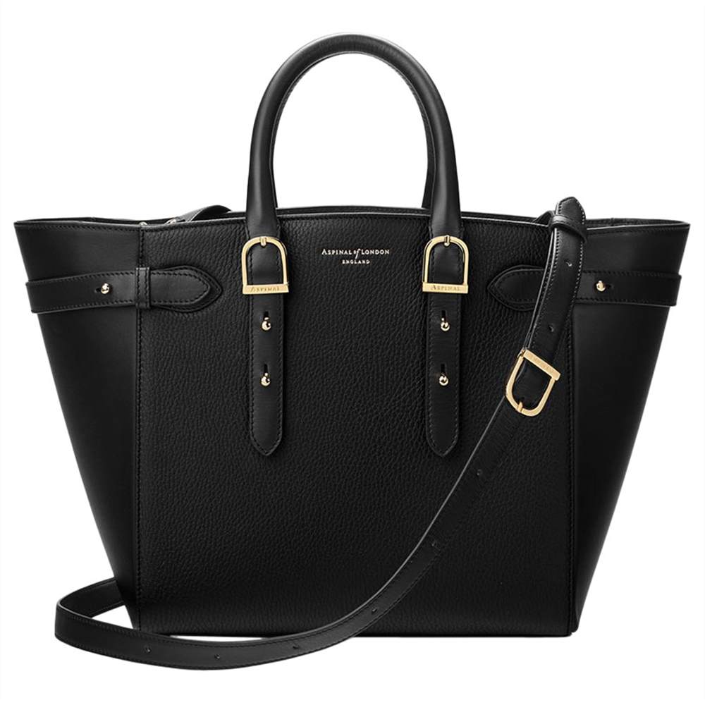 Aspinal of London Marylebone Medium Leather Tote Bag Black Aspinal of London Handbags Aspinal of London Marylebone Medium Leather Tote Bag Black Aspinal of London Handbags