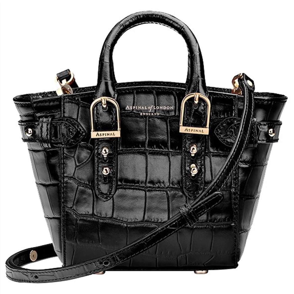 Aspinal of London Marylebone Micro Leather Tote Bag Black Aspinal of London Handbags Aspinal of London Marylebone Micro Leather Tote Bag Black Aspinal of London Handbags