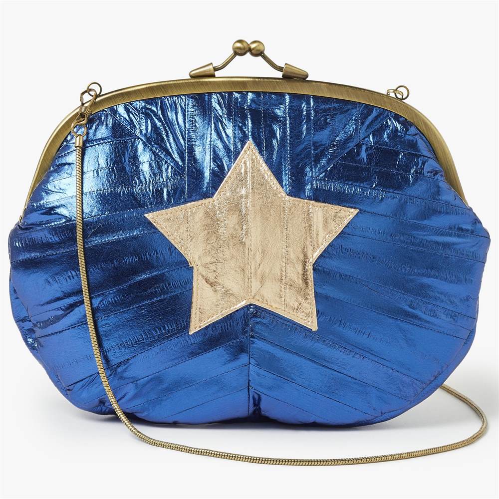 Becksondergaard Granny Star Clutch Bag Medieval Blue Becksondergaard Handbags Becksondergaard Granny Star Clutch Bag Medieval Blue Becksondergaard Handbags