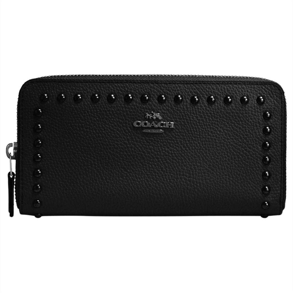 Coach Accordian Beaded Leather Zip Purse Black Coach Purses Coach Accordian Beaded Leather Zip Purse Black Coach Purses
