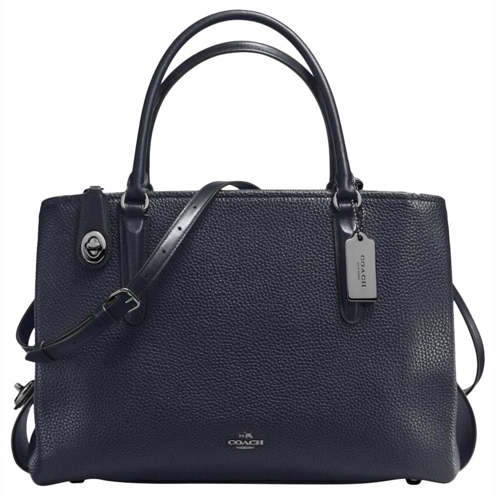 Coach Brooklyn 34 Leather Carryall Tote BagNavy Coach Handbags