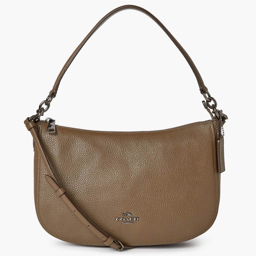 Coach Chelsea Polished Pebble Leather Cross Body Bag Grey Coach Handbags