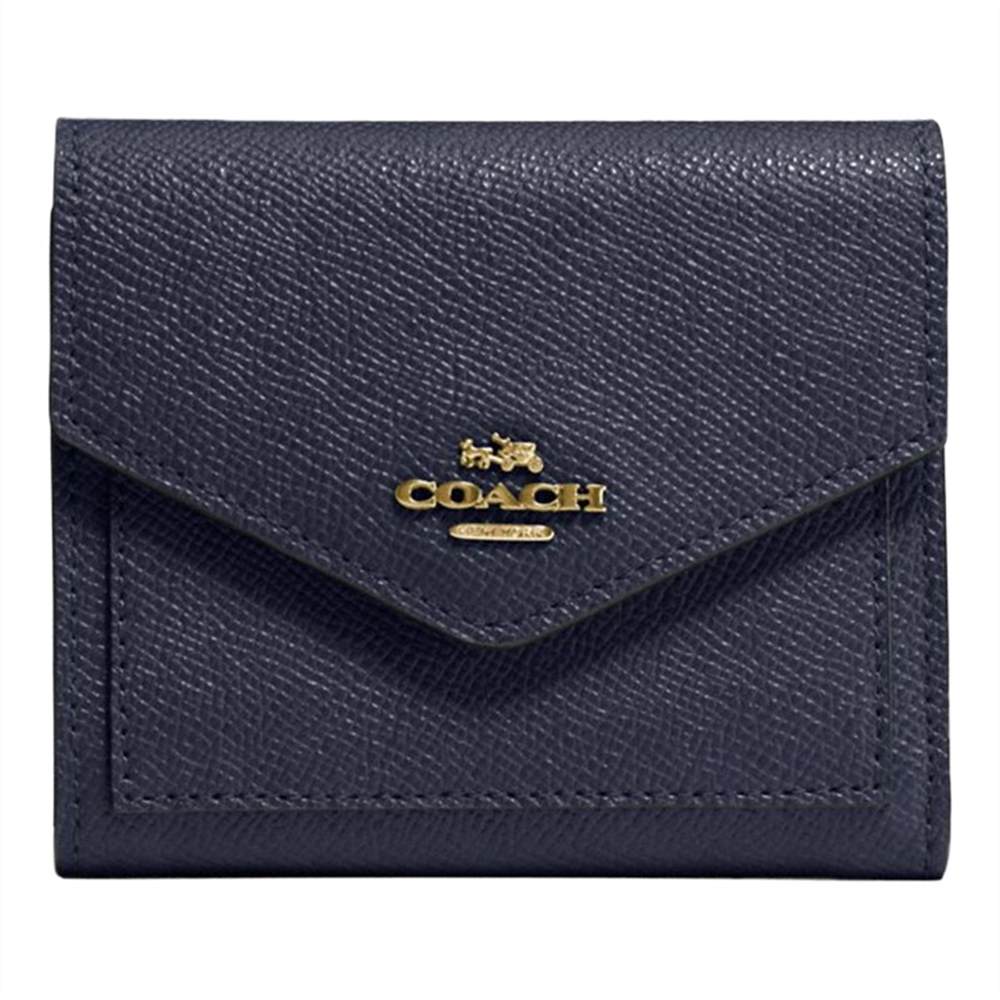 Coach Crossgrain Leather Small Purse Navy Coach Purses