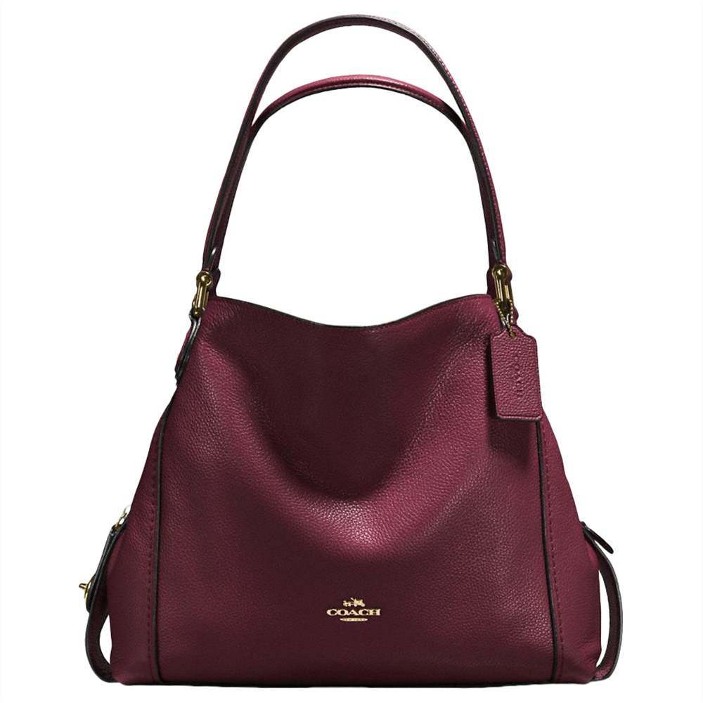 Coach Edie 31 Polished Pebble Leather Shoulder BagOxblood Coach Handbags