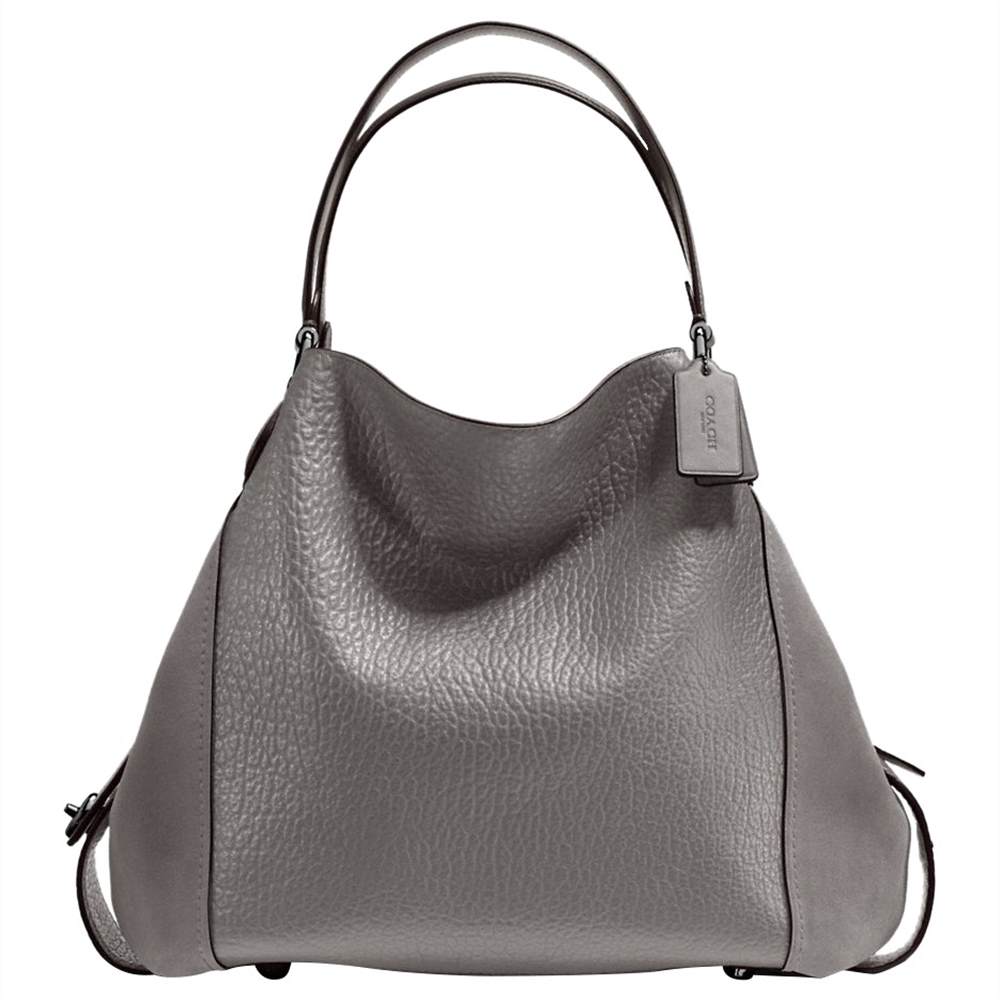 Coach Edie 42 Leather Shoulder Bag Heather Grey Coach Handbags