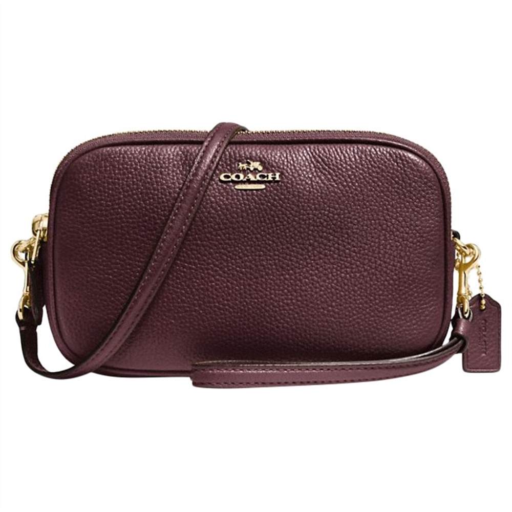 Coach Leather Cross Body Clutch BagOxblood Coach Handbags