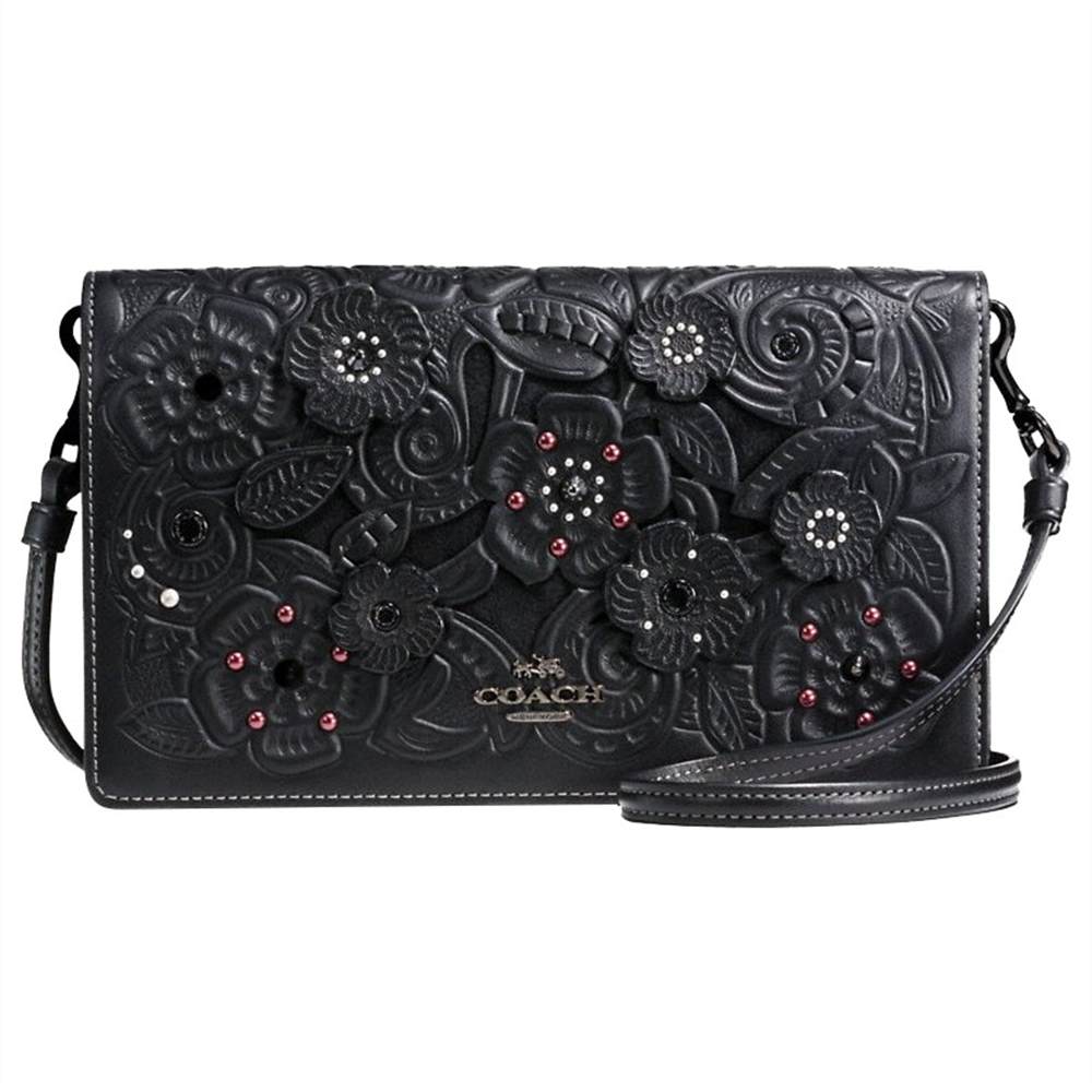 Coach Leather Floral Foldover Cross Body BagBlack Coach Handbags Coach Leather Floral Foldover Cross Body BagBlack Coach Handbags