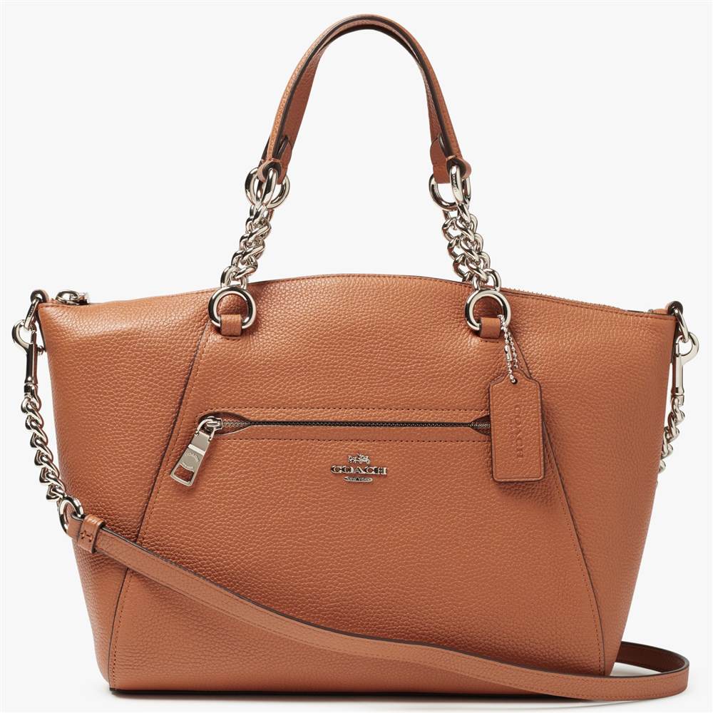 Coach Prarie Chain Leather Satchel Bag Caramel Coach Handbags