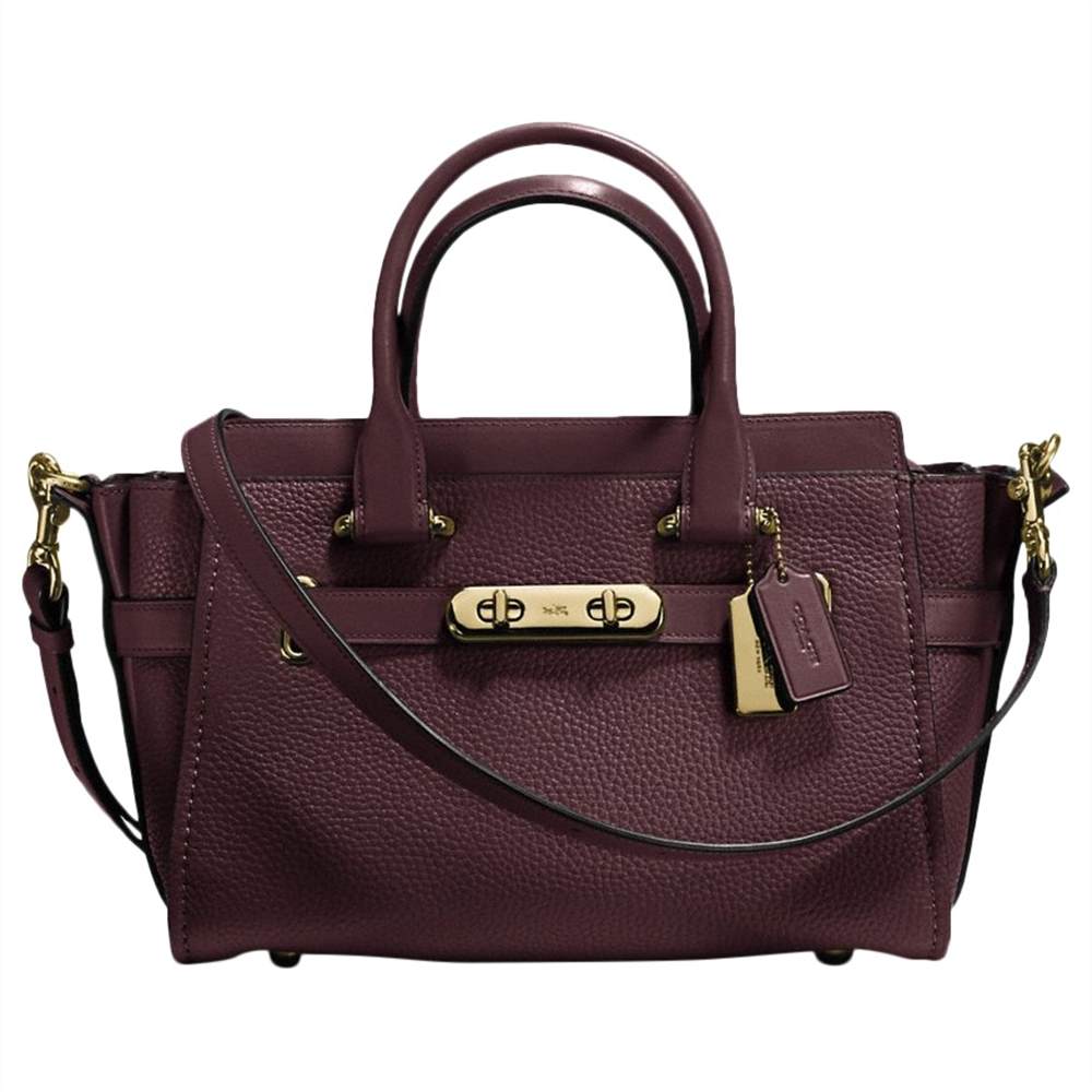 Coach Swagger 27 Leather Shoulder BagOxblood Coach Handbags