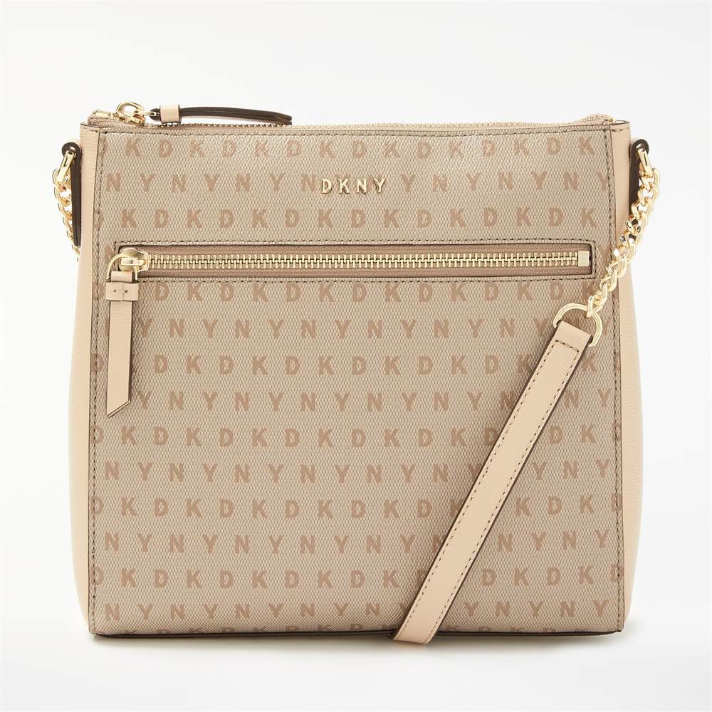 DKNY Chain Item Leather Top Zip Cross Body Chino Logo DKNY Handbags DKNY Chain Item Leather Top Zip Cross Body Chino Logo DKNY Handbags