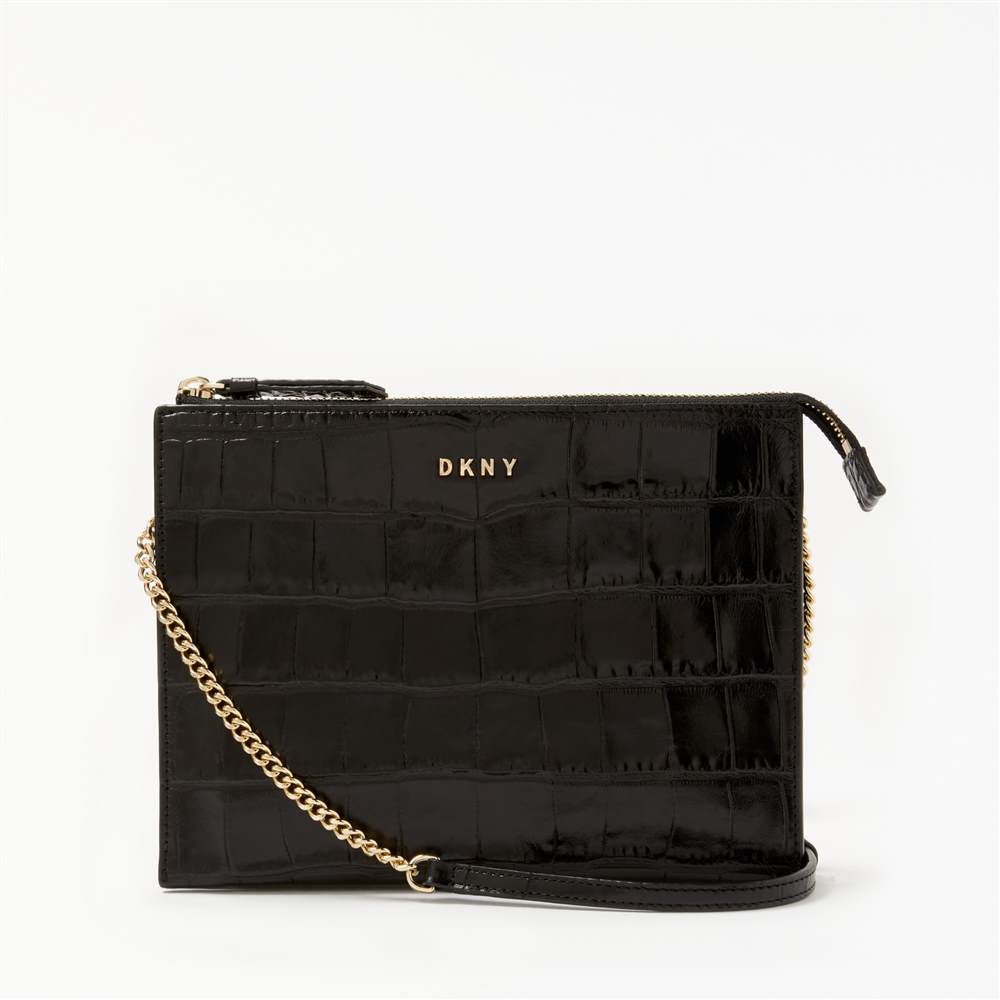 DKNY Sutton Croc Effect Leather Zip Cross Body BagBlack DKNY Handbags DKNY Sutton Croc Effect Leather Zip Cross Body BagBlack DKNY Handbags