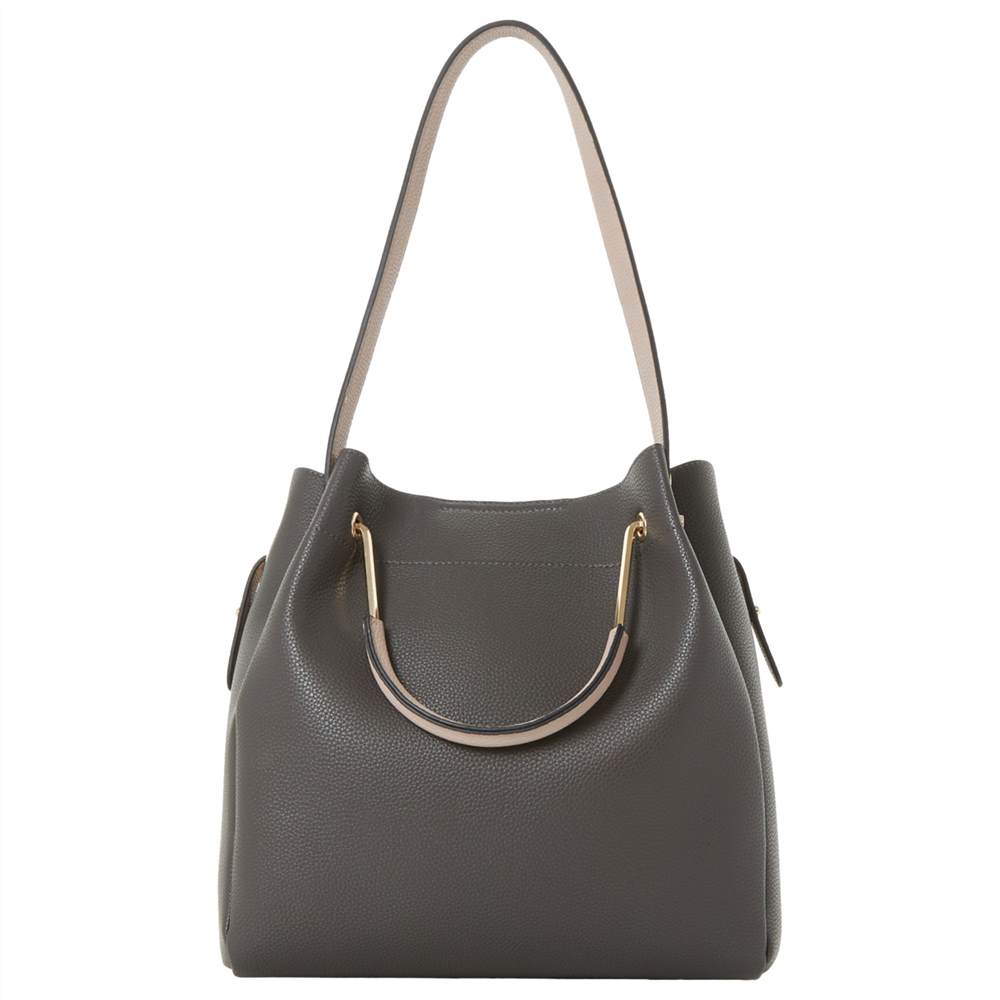 darcita ted baker : 32s2g7hc0lDune Daura Metal Handle Slouch Shoulder BagDark Grey Dune Handbags