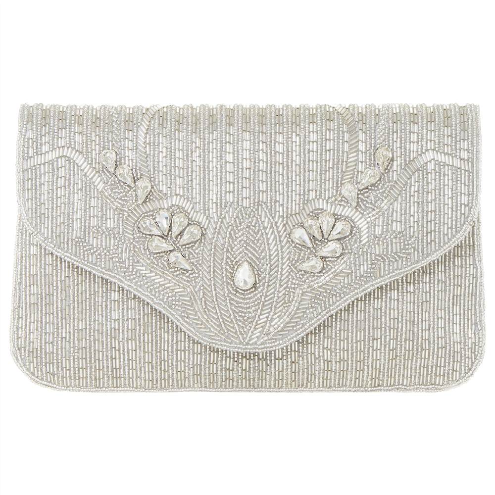 Dune Ezzo Beaded Clutch Bag Silver Dune Handbags Dune Ezzo Beaded Clutch Bag Silver Dune Handbags