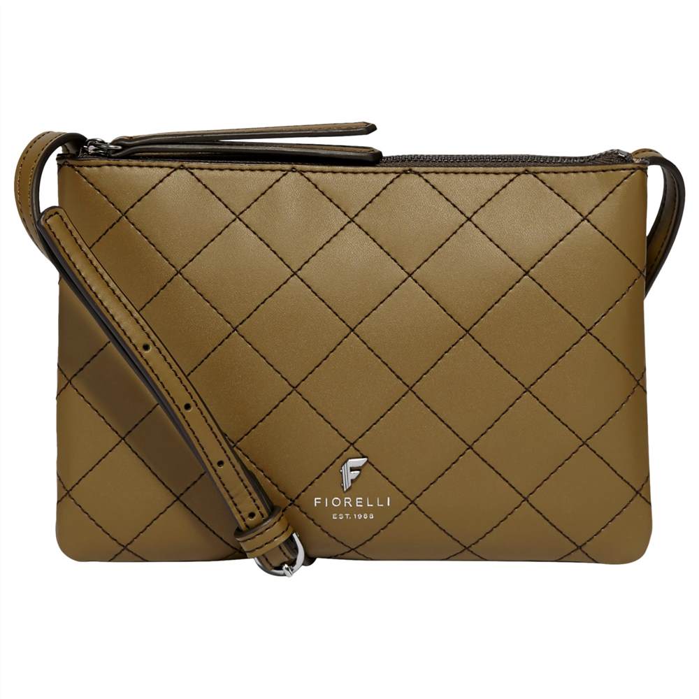 Fiorelli Bunton Double Compartment Patterned Cross Body BagOlive Quilt Fiorelli Handbags Fiorelli Bunton Double Compartment Patterned Cross Body BagOlive Quilt Fiorelli Handbags