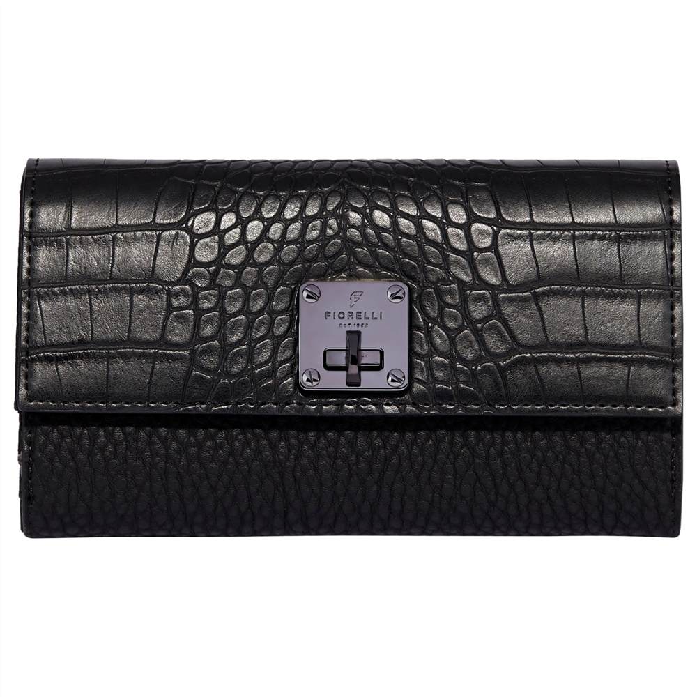 Fiorelli Chiltern Textured Turnlock Dropdown PurseBlack Fiorelli Handbags