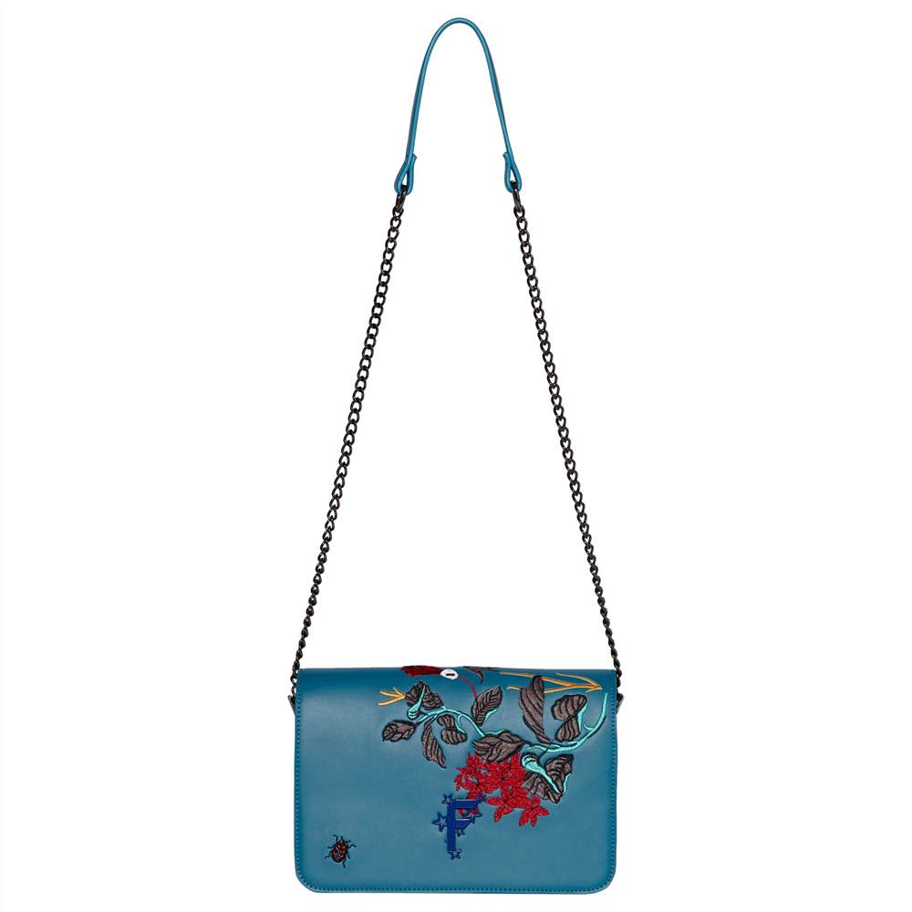 Fiorelli Nighttails Large Flapover BagBlue Embroidered Fiorelli Handbags