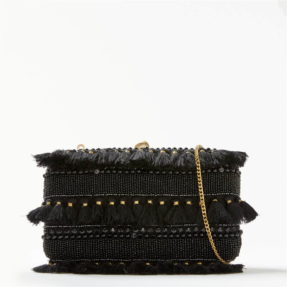 John Lewis Capri Boxed Clutch Bag Gold / Black John Lewis Handbags John Lewis Capri Boxed Clutch Bag Gold / Black John Lewis Handbags