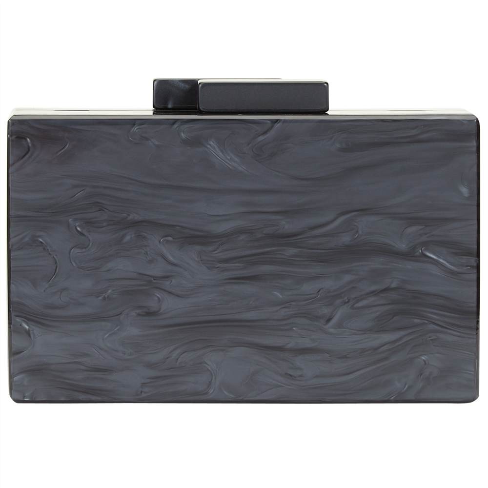 John Lewis Stormm Box Clutch Bag Black John Lewis Handbags