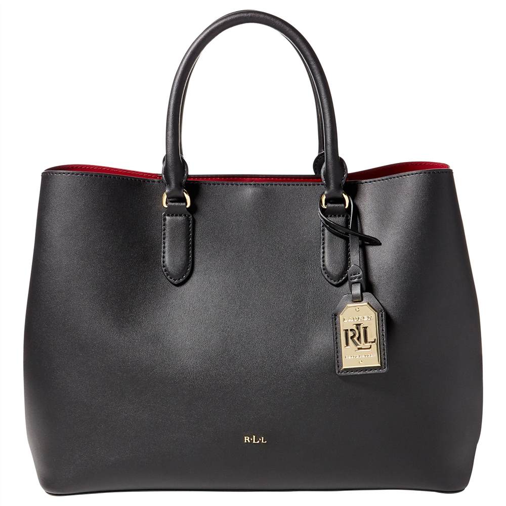 Lauren Ralph Lauren Marcy Tote Bag Black/Crimson Ralph Lauren Handbags