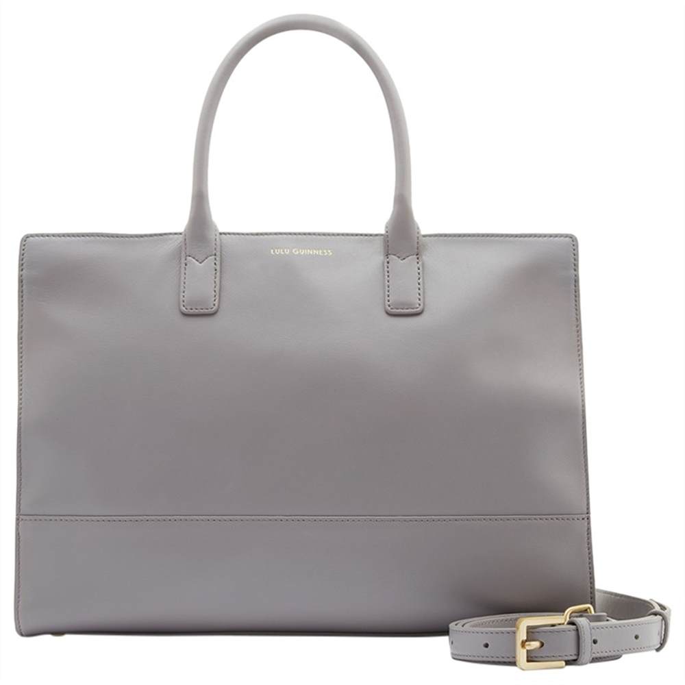 Lulu Guinness Daphne Smooth Leather Medium Shoulder BagGrey Lulu Guinness Handbags Lulu Guinness Daphne Smooth Leather Medium Shoulder BagGrey Lulu Guinness Handbags