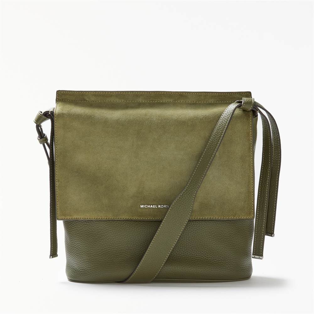 MICHAEL Michael Kors Chambers Large Leather Flap Over Shoulder BagOlive MICHAEL Michael Kors Handbags