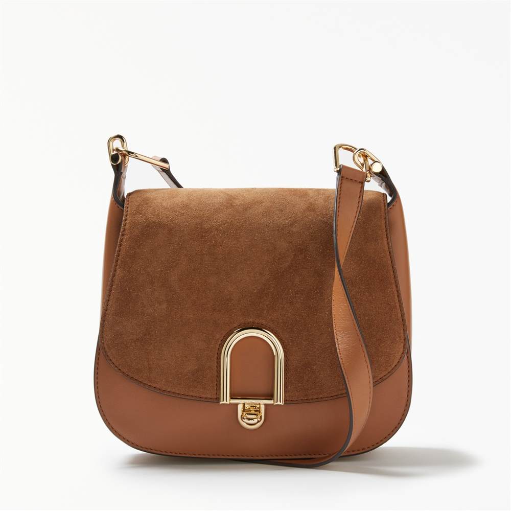 MICHAEL Michael Kors Delfina Large Leather Saddle Bag Acorn MICHAEL Michael Kors Handbags