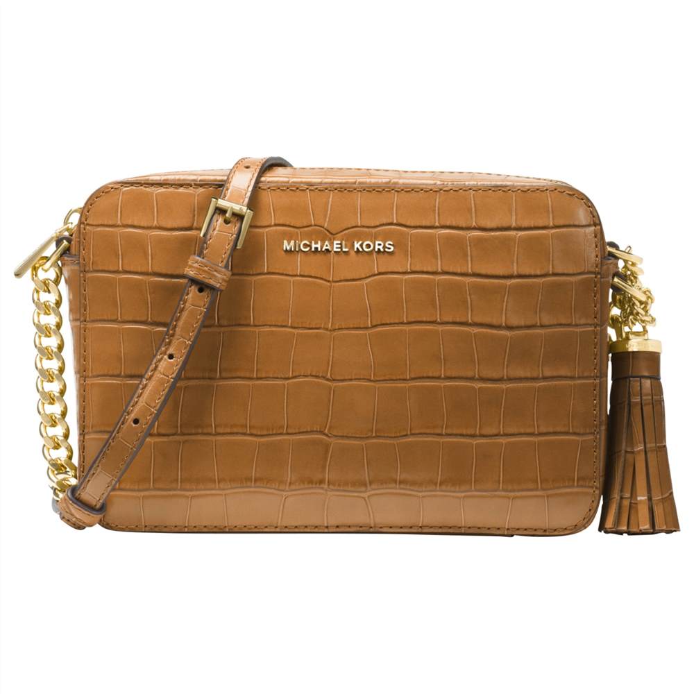 MICHAEL Michael Kors Ginny Embossed Leather Cross Body Camera BagAcorn MICHAEL Michael Kors Handbags