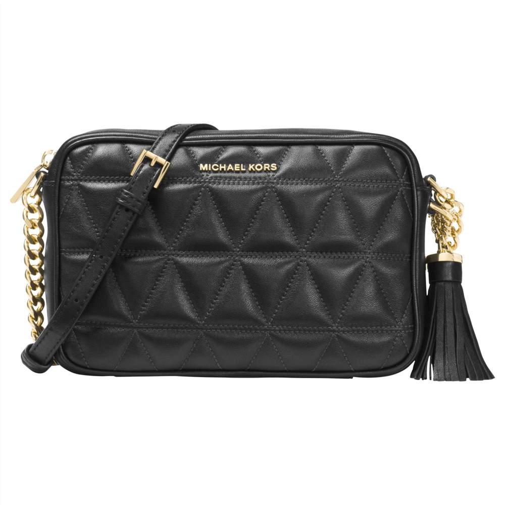 MICHAEL Michael Kors Ginny Quilted Leather Cross Body Camera Bag Black MICHAEL Michael Kors Handbags