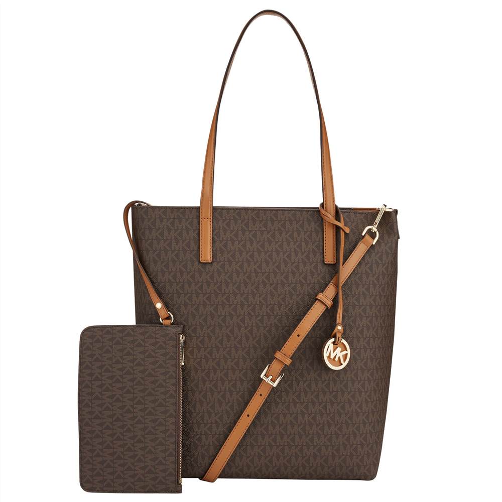 MICHAEL Michael Kors Hayley Large Leather North / South Tote BagBrown / Acorn MICHAEL Michael Kors Handbags