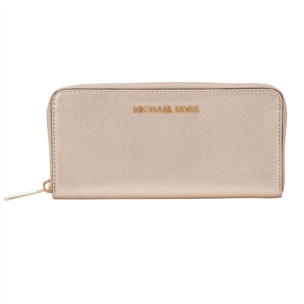 MICHAEL Michael Kors Jet Set Travel Leather Continental PursePale Gold MICHAEL Michael Kors Purses