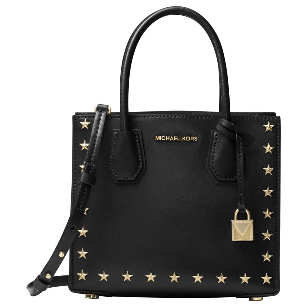 MICHAEL Michael Kors Mercer Leather Star Studded Tote Bag Black MICHAEL Michael Kors Handbags MICHAEL Michael Kors Mercer Leather Star Studded Tote Bag Black MICHAEL Michael Kors Handbags