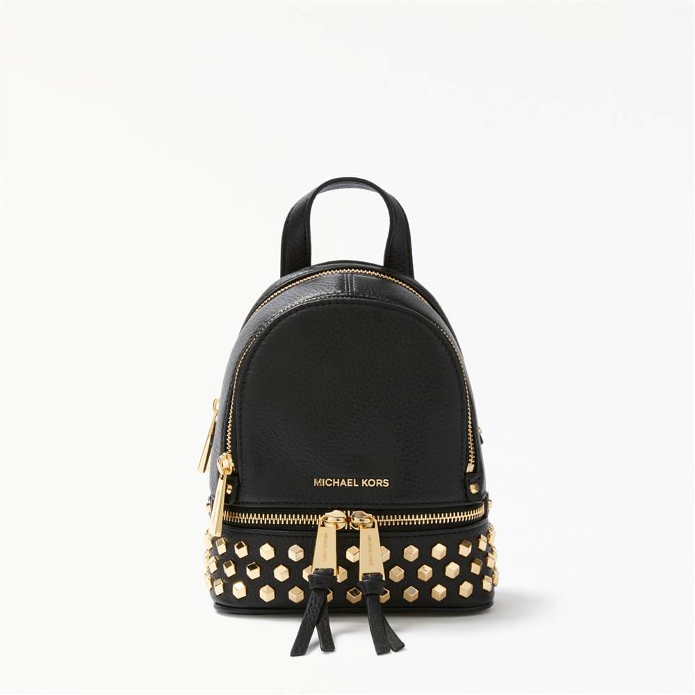 MICHAEL Michael Kors Rhea Leather Studded Extra Small Backpack Black MICHAEL Michael Kors Handbags