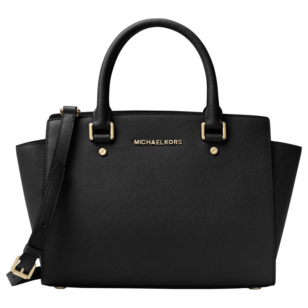 MICHAEL Michael Kors Selma Leather Top Zip Satchel BagBlack MICHAEL Michael Kors Handbags