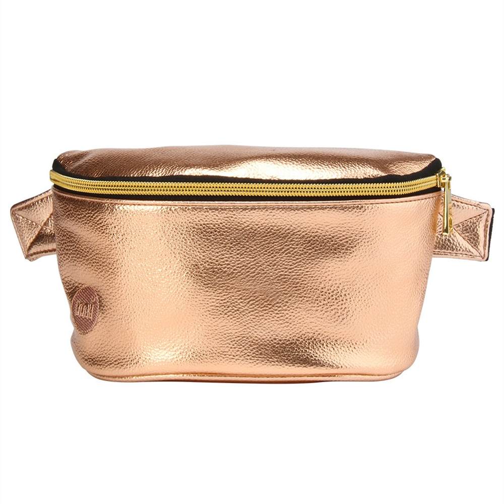 Mi-Pac Gold Metallic Bumbag Rose Gold Mi-Pac Handbags Mi-Pac Gold Metallic Bumbag Rose Gold Mi-Pac Handbags