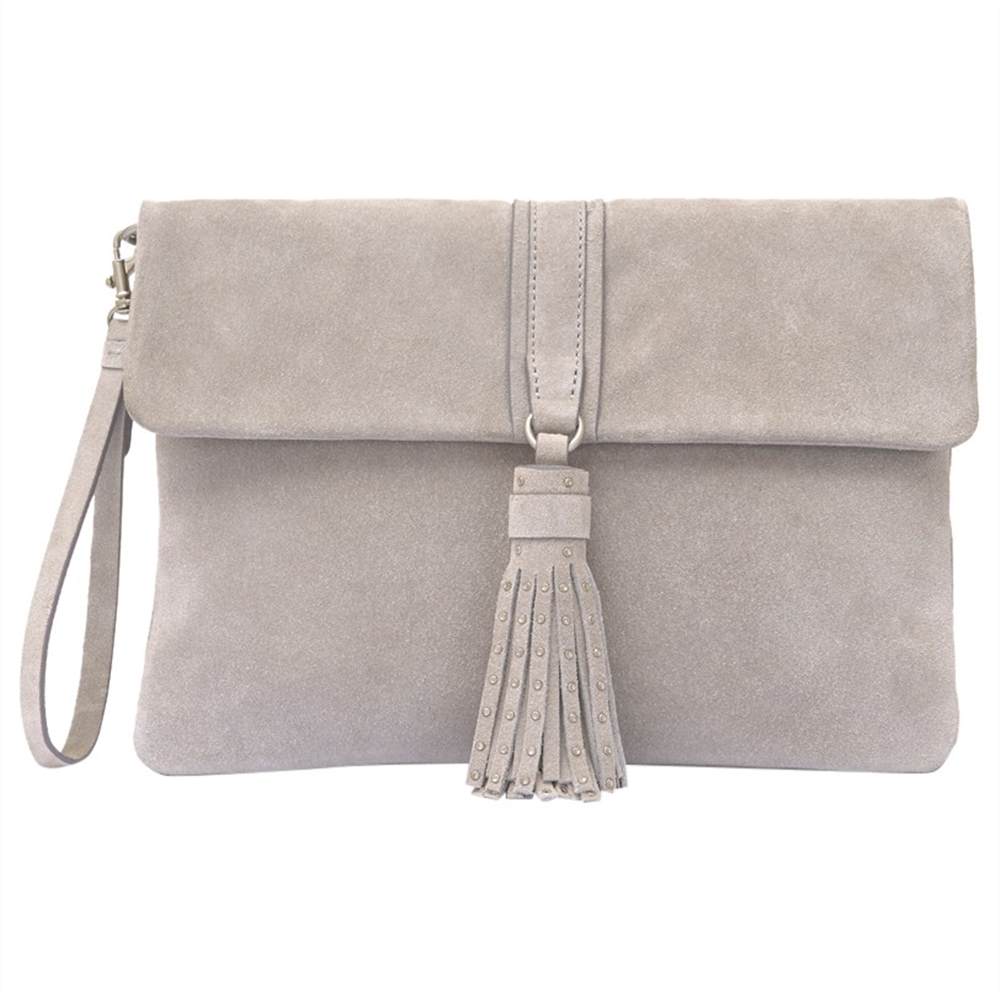 Mint Velvet Belle Suede Stud Tassel Clutch BagLight Grey Mint Velvet Handbags Mint Velvet Belle Suede Stud Tassel Clutch BagLight Grey Mint Velvet Handbags