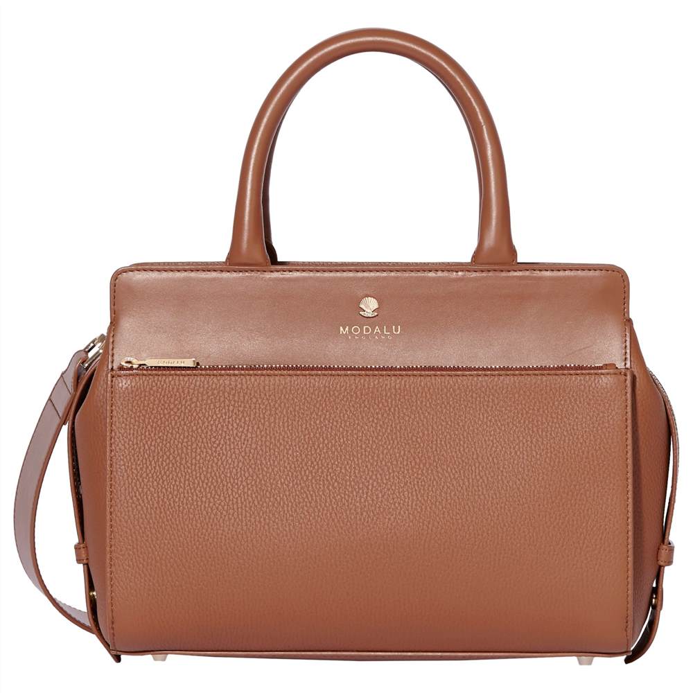 Modalu Berkeley Leather Small Grab Bag Tan Modalu Handbags