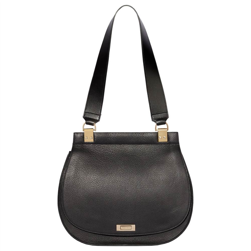 Modalu Trudy Leather Saddle BagBlack Modalu Handbags