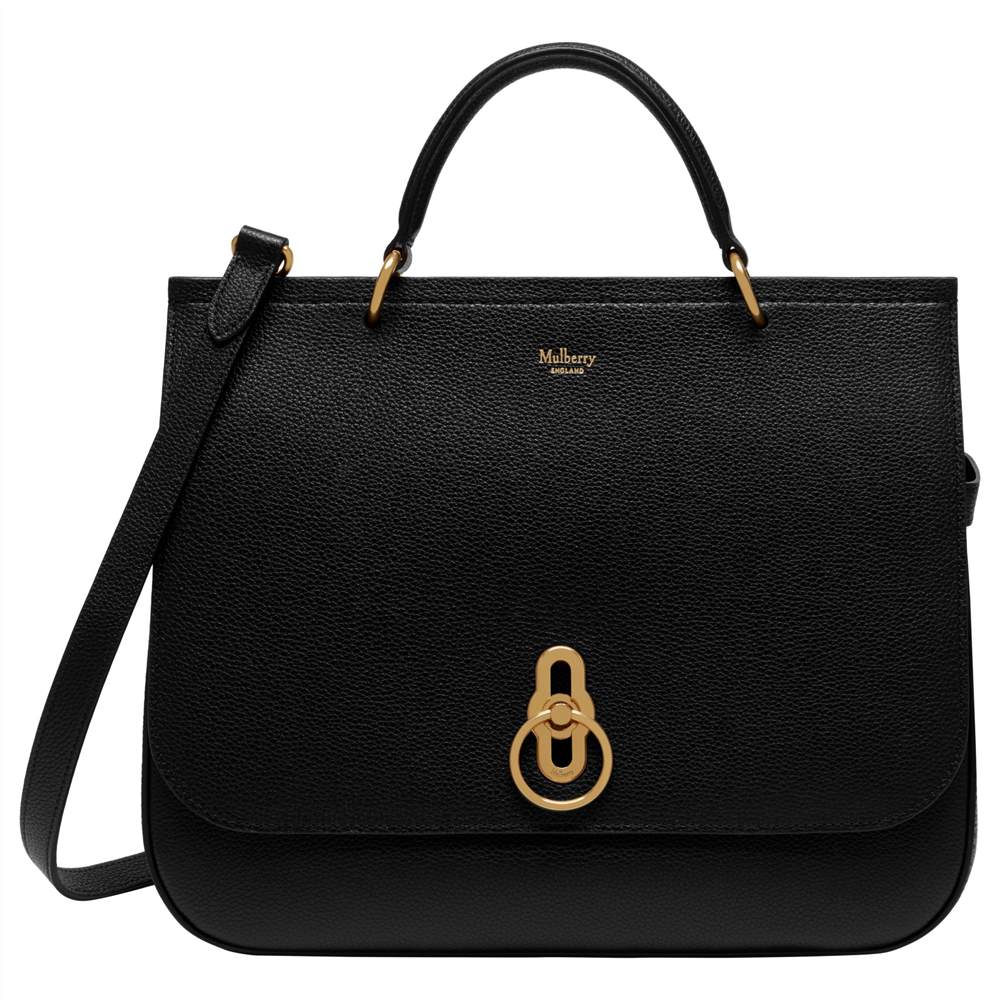Mulberry Amberley Small Classic Grain Leather Cross Body Bag Black Mulberry Handbags