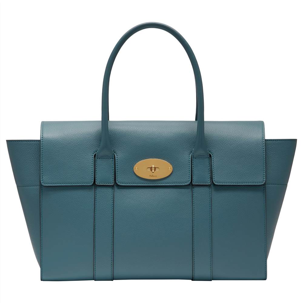 Mulberry Bayswater Grain Veg Tan Leather Bag Dark Frozen Mulberry Handbags