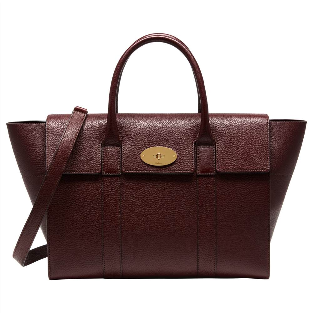 Mulberry Bayswater Strap Small Classic Grain BagOxblood Mulberry Handbags