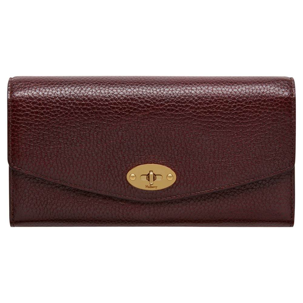 Mulberry Darley Grain Veg Tanned Leather Medium Wallet Oxblood Mulberry Purses