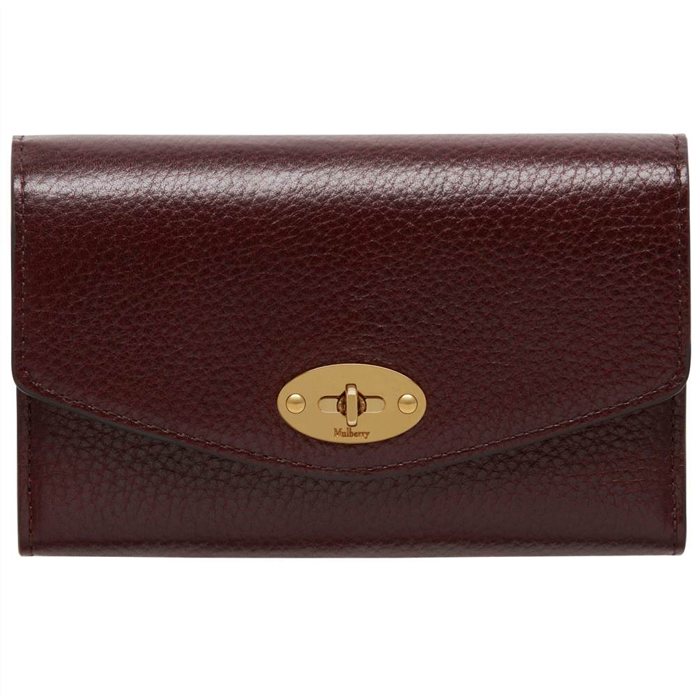 Mulberry Darley Grain Veg Tanned Leather WalletOxblood Mulberry Purses