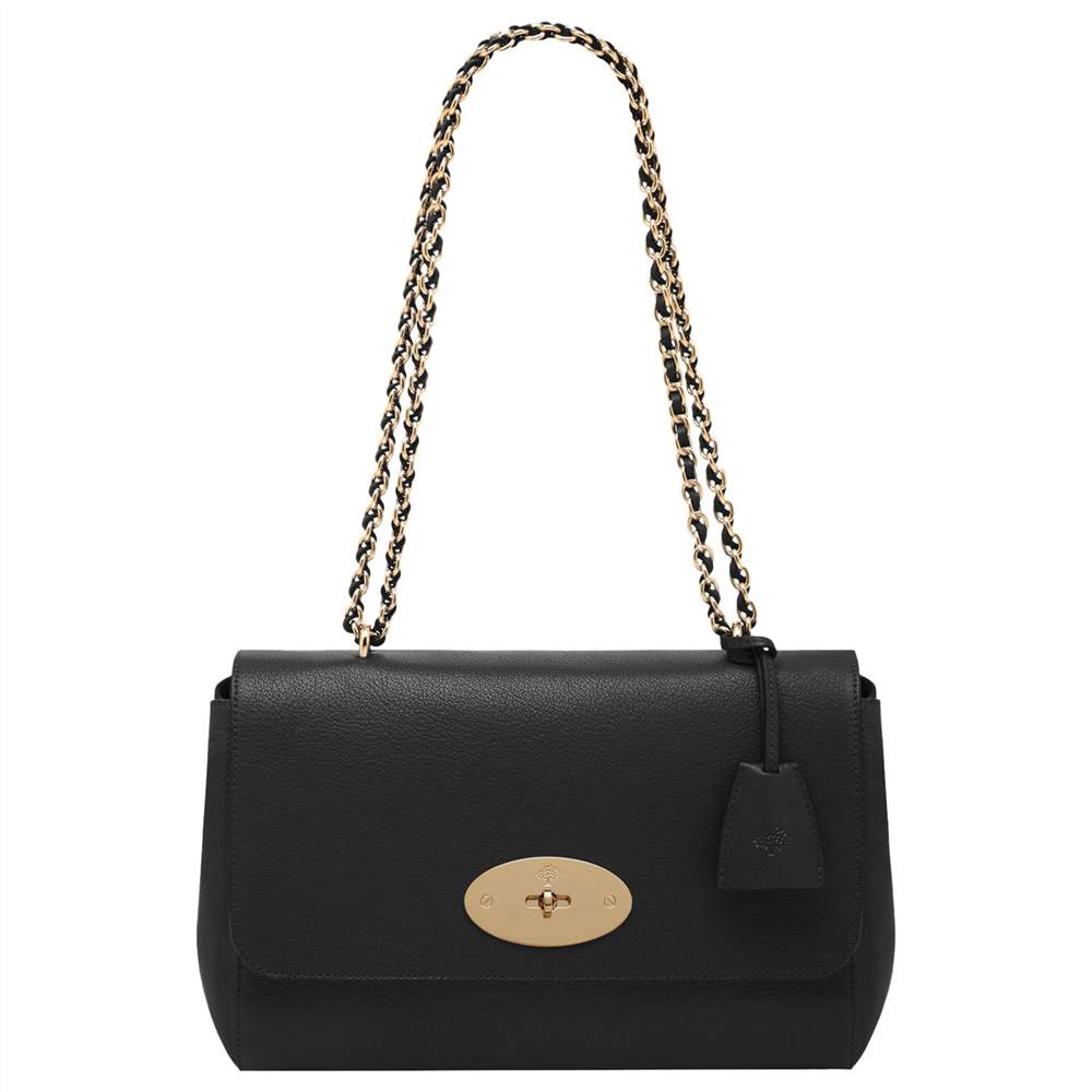 Mulberry Lily Leather Medium Shoulder Bag Black Mulberry Handbags