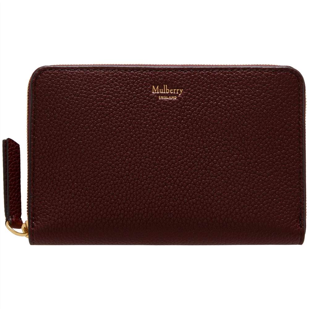 Mulberry Medium Leather Zip Around PurseBurgundy Mulberry Purses